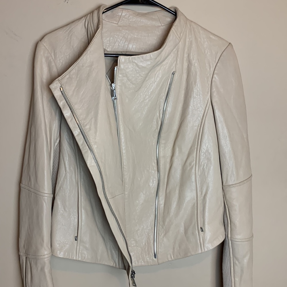 Vince Lamb Leather Moto Asymmetrical Jacket Size L
